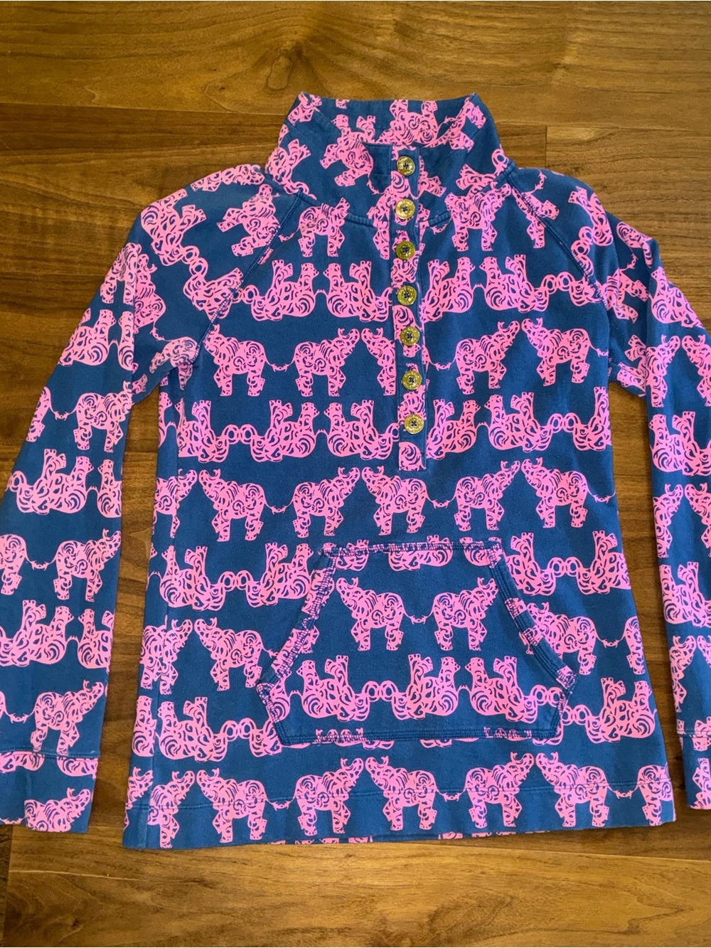 Lilly Pulitzer Elephant Print Popover Pullover Small